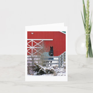 Fresian in de sneeuw feestdagen kaart