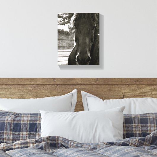 Fresian Paard Fotodoek Print (Insitu (Slaapkamer))