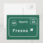 Fresno 99 Weg Tusen staten de Zuid- van Californië Briefkaart (Voorkant / Achterkant)