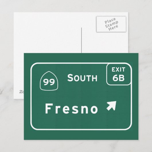 Fresno 99 Weg Tusen staten de Zuid- van Californië Briefkaart (Voorkant / Achterkant)