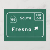Fresno 99 Weg Tusen staten de Zuid- van Californië Briefkaart (Voorkant)