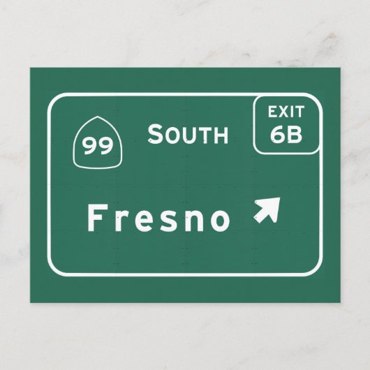 Fresno 99 Weg Tusen staten de Zuid- van Californië Briefkaart (Voorkant)