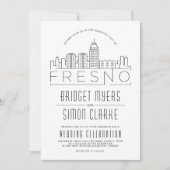Fresno bruiloft | Gestileerde Skyline uitnodiging (Voorkant)