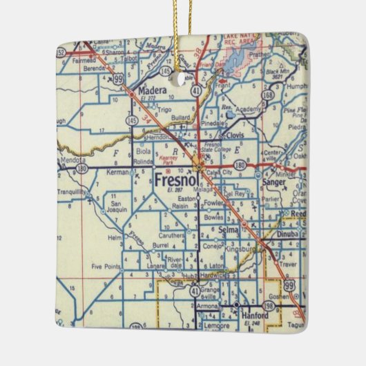 Fresno CA  map Keramisch Ornament (Links)