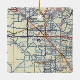 Fresno CA  map Keramisch Ornament