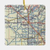Fresno CA  map Keramisch Ornament (Voorkant)