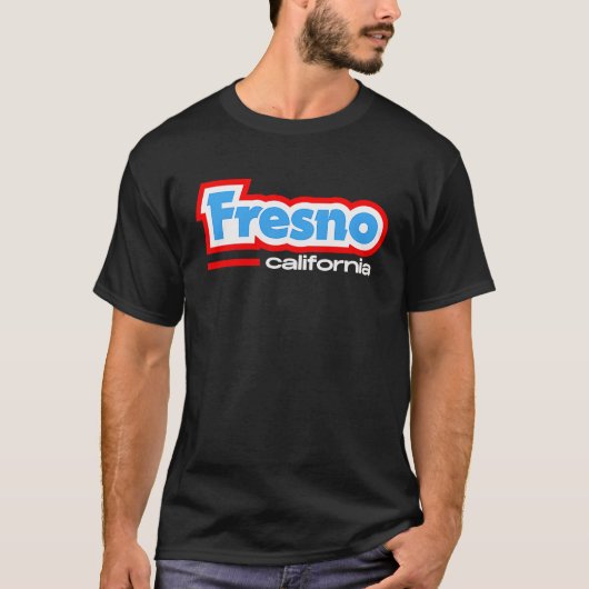 Fresno CA Retro Chunky Typography T-shirt (Voorkant)