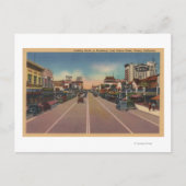 Fresno, CA-Uitzicht - Noord op Broadway Briefkaart (Voorkant)