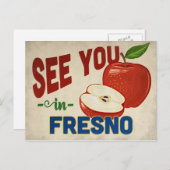 Fresno California Apple - Vintage Travel Briefkaart (Voorkant / Achterkant)