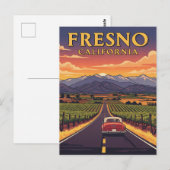 Fresno California Central Valley Briefkaart (Voorkant / Achterkant)