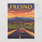 Fresno California Central Valley Briefkaart (Voorkant)