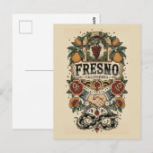 Fresno California Central Valley Briefkaart (Voorkant / Achterkant)