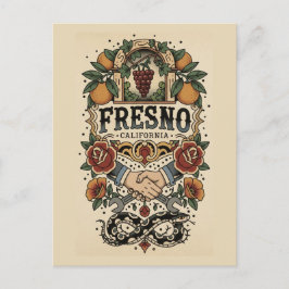 Fresno California Central Valley Briefkaart