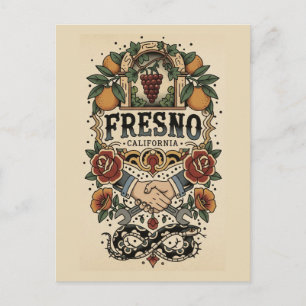 Fresno California Central Valley Briefkaart