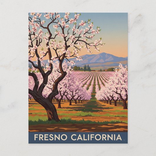 Fresno California Central Valley Briefkaart (Voorkant)