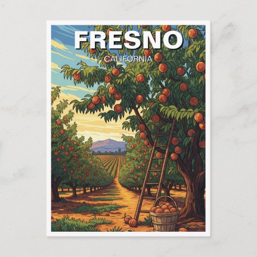 Fresno California Central Valley Briefkaart (Voorkant)