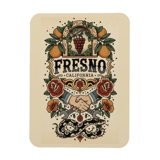 Fresno California Central Valley Magneet (Verticaal)