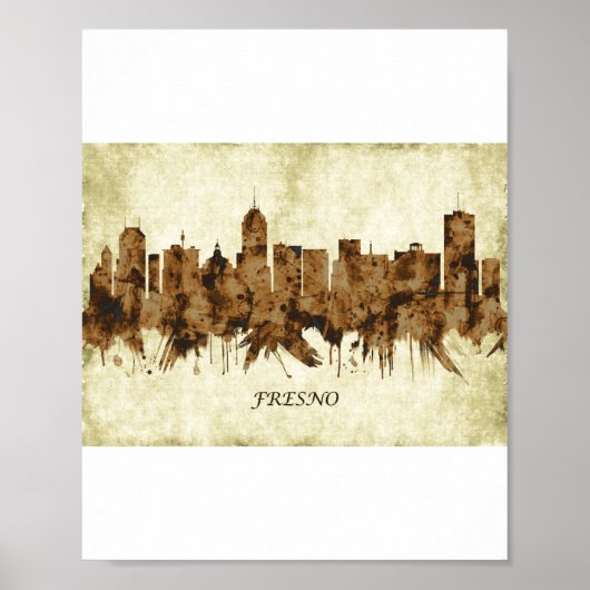 Fresno California Cityscape Poster (Voorkant)