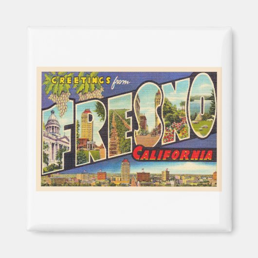 Fresno California  groot Letter-Briefkaart Magneet (Voorkant)