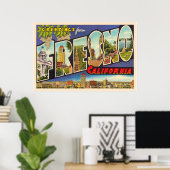 Fresno California  groot Letter-Briefkaart Poster (Thuiskantoor)