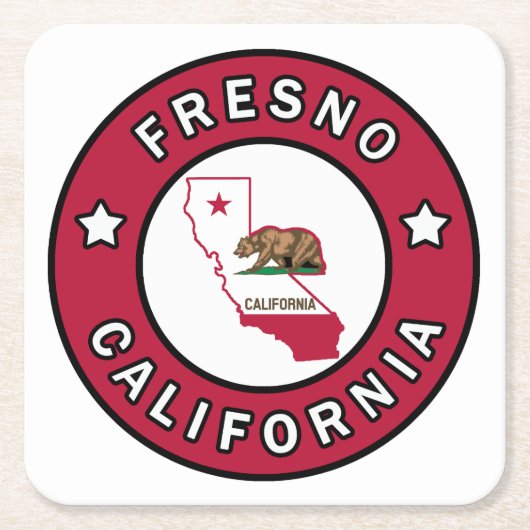 Fresno California Kartonnen Onderzetters (Voorkant)