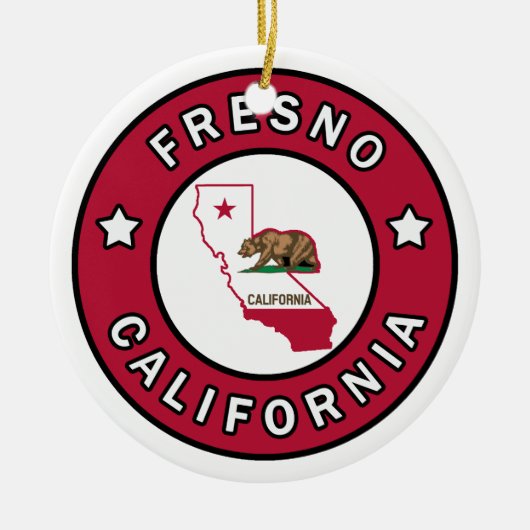 Fresno California Keramisch Ornament (Voorkant)