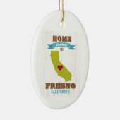 Fresno, California Map - Home is waar het hart lig Keramisch Ornament (Rechts)