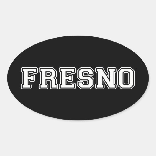 Fresno California Ovale Sticker (Voorkant)