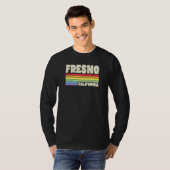 Fresno California Pride Rainbow Flag Gay Pride Mer T-shirt (Voorkant volledig)