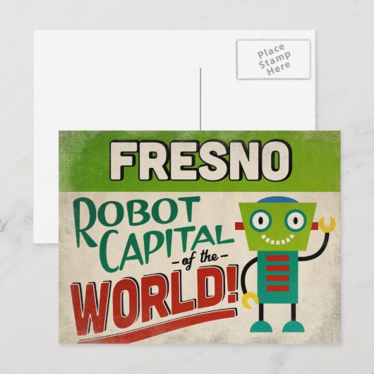 Fresno California Robot - Funny  Briefkaart (Voorkant / Achterkant)