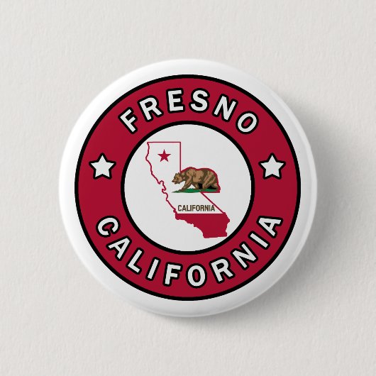 Fresno California Ronde Button 5,7 Cm (Voorkant)