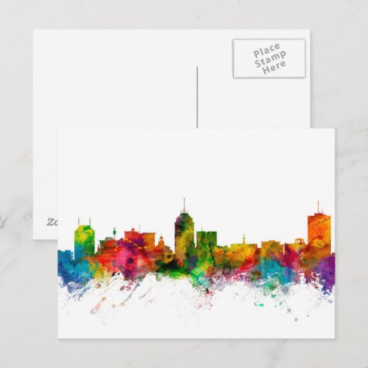Fresno California Skyline Briefkaart (Voorkant / Achterkant)