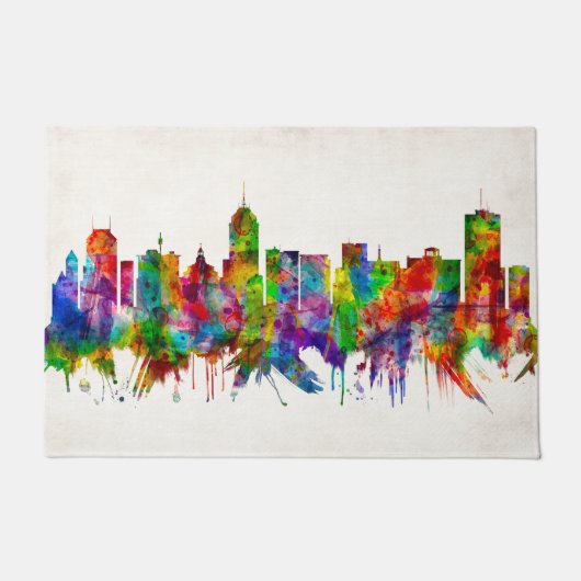Fresno California Skyline Deurmat (Voorkant)