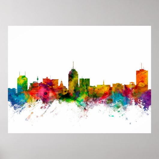Fresno California Skyline Poster (Voorkant)