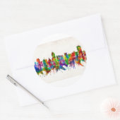 Fresno California Skyline Ronde Sticker (Envelop)