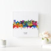 Fresno California Skyline Vierkante Klok (Huis)