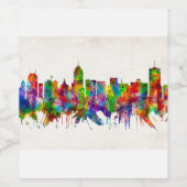 Fresno California Skyline Wijn Etiket (Enkel label)