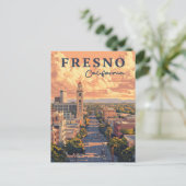Fresno California stedelijk landschap Briefkaart (Staand voorkant)