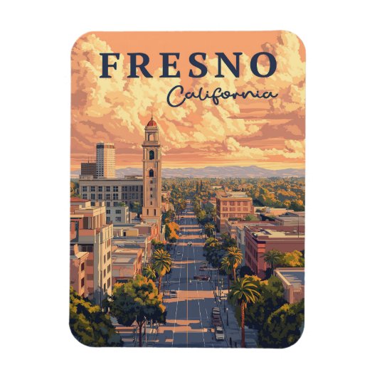 Fresno California stedelijk landschap Magneet (Verticaal)
