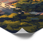 Fresno California stedelijk landschap Poster (Hoek)