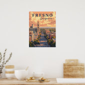 Fresno California stedelijk landschap Poster (Keuken)