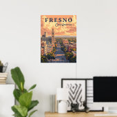 Fresno California stedelijk landschap Poster (Thuiskantoor)