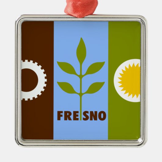 Fresno California Versiering Metalen Ornament (Voorkant)