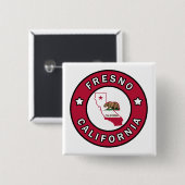 Fresno California Vierkante Button 5,1 Cm (Voorkant /achterkant)