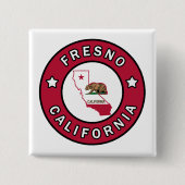 Fresno California Vierkante Button 5,1 Cm (Voorkant)