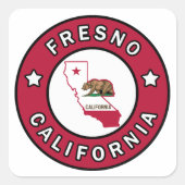 Fresno California Vierkante Sticker (Voorkant)