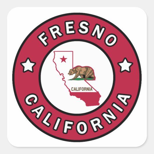 Fresno California Vierkante Sticker (Voorkant)