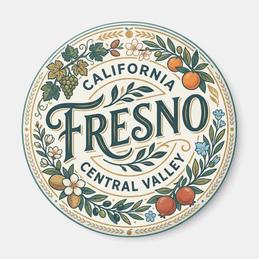 Fresno Californië Central Valley VS Magneet (Voorkant)