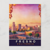 Fresno, Californië, City Skyline, Reizen Briefkaart (Voorkant)