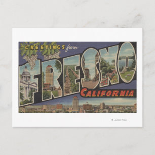 Fresno, Californië - grote Letter-scènes Briefkaart